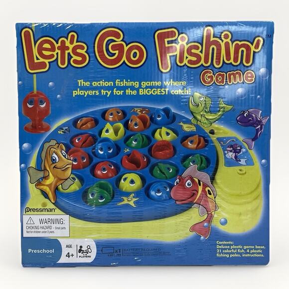 2009 Pressman Let's Go Fishin' Electronic Fishing Game NEW SEALED in Box - Picture 1 of 3